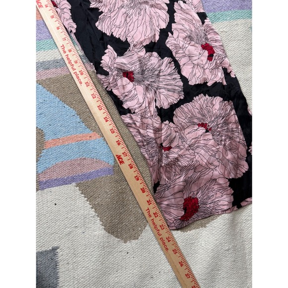 August Moon silk floral pajama set cami capri pants coquette y2k - Picture 6 of 6